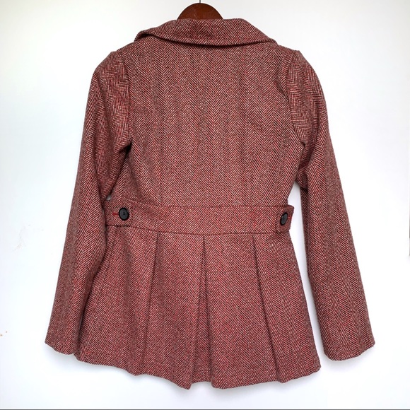 Anthro Needle & Thread Herringbone Tweed Pea Coat - Picture 3 of 7